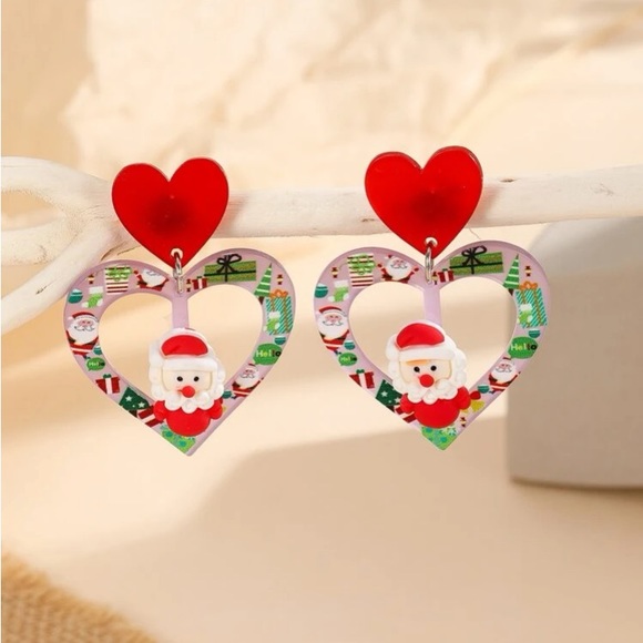 Merry Christmas๐
๐ผ๐๐โจSanta Baby Heart Dangle Drop Earrings - Picture 2 of 5
